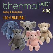 Thermal-Aid 100% Natural Heating & Cooling Plush Zoo Animals, Hot Cold Pack, Children's Pain Relief Aid, 1 Pack
