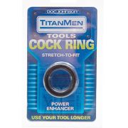 Clearance Sale 50% Off! TitanMen Stretch-To-Fit Cock Ring, Black, Doc Johnson