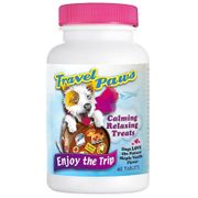 Travel Paws for Dogs, Calming Relaxing Treats, 60 Tablets, Lidtke