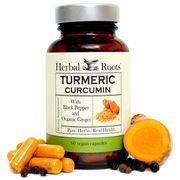 Turmeric Curcumin, 60 Vegan Capsules, Herbal Roots
