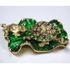 Turtles on Lotus Leaves Gilt Jewelry Gift Box with Fine Crystals