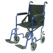 Ultra Light Weight Transporters with Fixed Full Arms, 17 Inch Seat Width, Folding Back, Black Frame, Karman