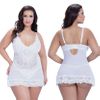 Valentine Lacey Babydoll with G-String, White, Medium