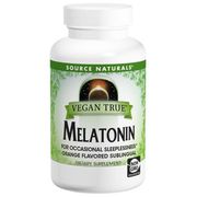 Vegan True Melatonin 2.5 mg Sublingual Orange, 60 Tablets, Source Naturals