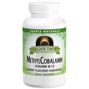 Vegan True Methylcobalamin Vitamin B-12 Sublingual Cherry, 60 Tablets, Source Naturals