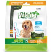 VetIQ Minties Dental Treats for Dogs, Medium, 12 Bones