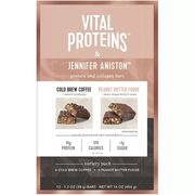 Vital Proteins & Jennifer Aniston Protein & Collagen Bars Variety Pack, Cold Brew Coffee & Peanut Butter Fudge, 12 Bars