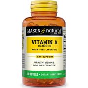 Vitamin A 10000 IU From Fish Liver Oil, 100 Softgels, Mason Natural