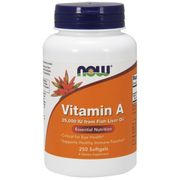 Vitamin A 25,000 IU (Fish Liver Oil) 250 Softgels, NOW Foods