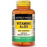 Vitamin A 5000 IU & D 400 IU, 100 Softgels, Mason Natural