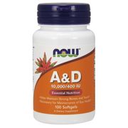 Vitamin A & D 10000/400, 100 Softgels, NOW Foods