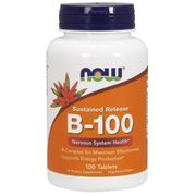 Vitamin B-100 Sustained Release, 100 Tablets, NOW Foods