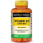Vitamin B-12 1000 mcg, 60 Tablets, Mason Natural