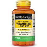 Vitamin B 12 1000 mcg Sublingual Tablets, 200 Tablets, Mason Natural