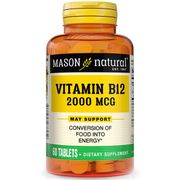 Vitamin B-12 2000 mcg, 60 Tablets, Mason Natural