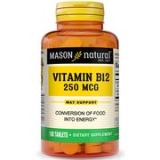 Vitamin B-12 250 mcg, 100 Tablets, Mason Natural