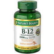 Vitamin B-12 2500 mcg, 300 Quick Dissolve Tablets, Nature's Bounty