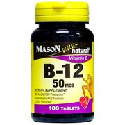 Vitamin B-12 50 mcg, 100 Tablets, Mason Natural