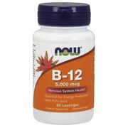 Vitamin B-12 5000mcg With Folic Acid, 60 Chewable Lozenges, NOW Foods