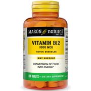 Vitamin B-12 Sublingual 1000 mcg, 100 Tablets, Mason Natural