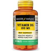Vitamin B-6 100 mg, 100 Tablets, Mason Natural