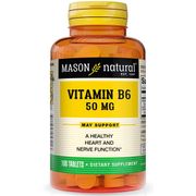 Vitamin B-6 50 mg, 100 Tablets, Mason Natural