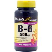 Vitamin B-6 500 mg, 60 Tablets, Mason Natural