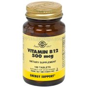 Vitamin B12 500 mcg, 100 Tablets, Solgar