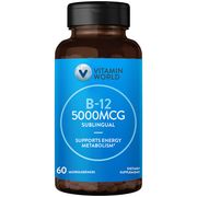 Vitamin B12 5000 mcg Sublingual, 60 Microlozenges, Vitamin World
