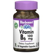 Vitamin B6 100 mg, 90 Vegetable Capsules, Bluebonnet Nutrition