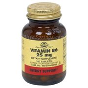 Vitamin B6 25 mg, 100 Tablets, Solgar