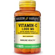 Vitamin C 1000 mg with Rose Hips & Bioflavonoid Complex, 60 Tablets, Mason Natural