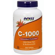 Vitamin C-1000 with Rose Hips 250 Tabs, NOW Foods
