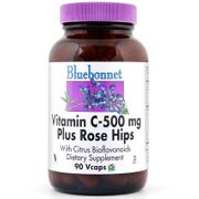 Vitamin C 500 mg Plus Rose Hips, 90 Vcaps, Bluebonnet Nutrition