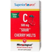Vitamin C 500 mg Sour Cherry Melts, 90 Instant Dissolve Tablets, Superior Source
