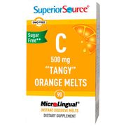Vitamin C 500 mg Tangy Orange Melts, 90 Instant Dissolve Tablets, Superior Source