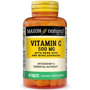 Vitamin C 500 mg with Rose Hips & Bioflavonoid Complex, 90 Tablets, Mason Natural