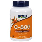 Vitamin C-500 with Rose Hips, 250 Tablets, NOW Foods