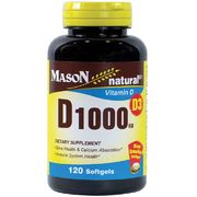 Vitamin D 1000 IU, 120 Softgels, Mason Natural