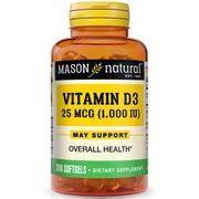 Vitamin D 1000 IU, 300 Softgels, Mason Natural