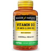 Vitamin D 1000 IU, 60 Softgels, Mason Natural