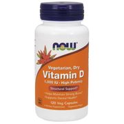 Vitamin D 1000 IU Vegetarian, 120 Vcaps, NOW Foods