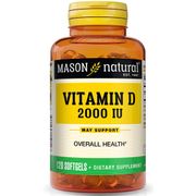 Vitamin D 2000 IU, 120 Softgels, Mason Natural