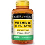 Vitamin D 2000 IU, 300 Softgels, Mason Natural