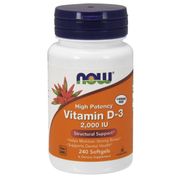 Vitamin D-3 2000 IU, 240 Softgels, NOW Foods