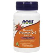 Vitamin D-3 5000 IU Chewable, 120 Lozenges, NOW Foods