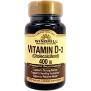 Vitamin D 400 IU, 100 Tablets, Windmill Health Products