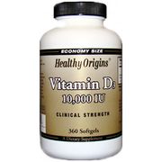 Vitamin D3, 10,000 IU, 360 Softgels, Healthy Origins