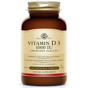 Vitamin D3 1000 IU Chewable - Natural Strawberry Banana Swirl, 100 Tablets, Solgar