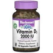 Vitamin D3 2000 IU, 90 Vegetable Capsules, Bluebonnet Nutrition